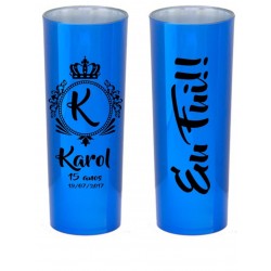 Long Drink Azul Metalizado Personalizado